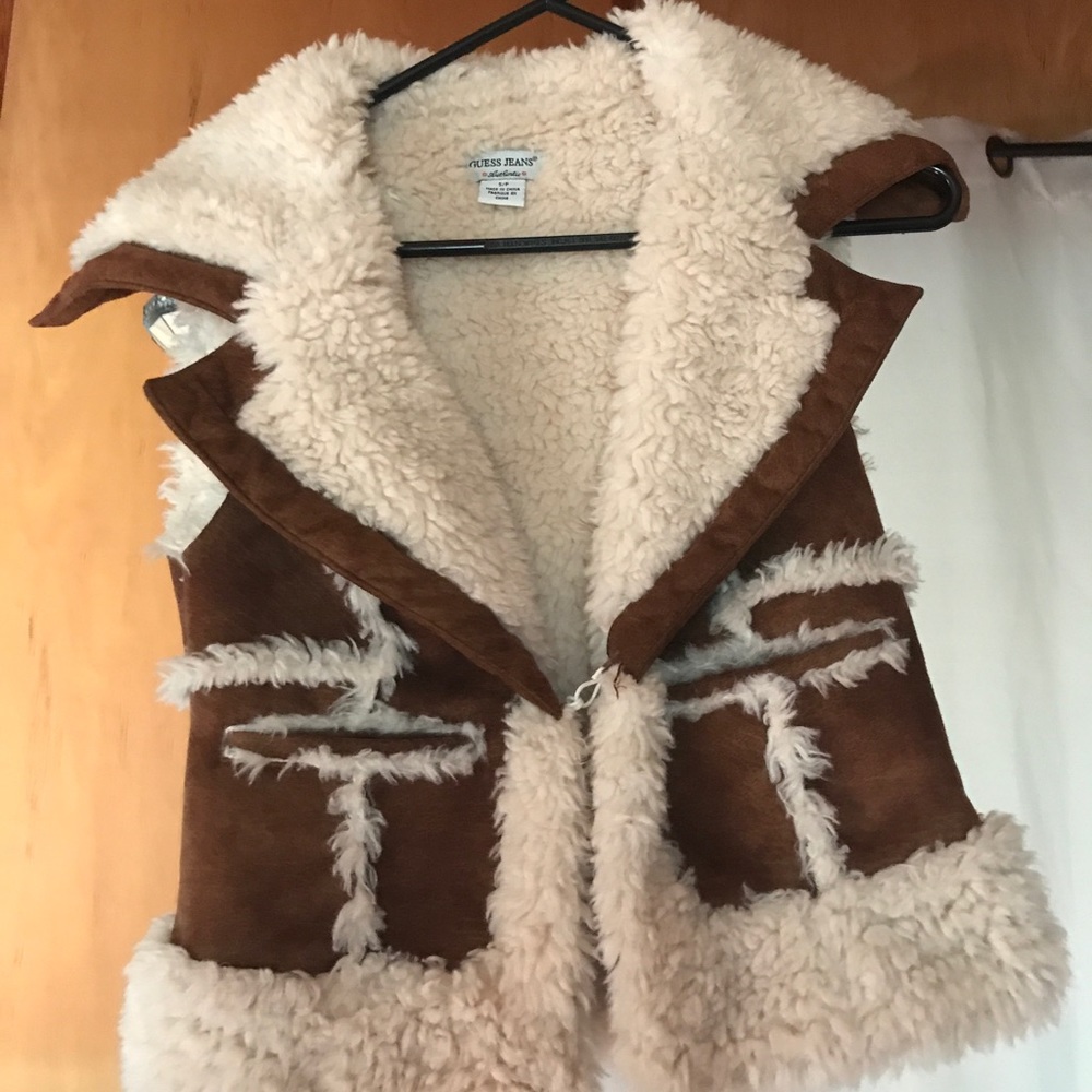 Guess faux brown suede vest
